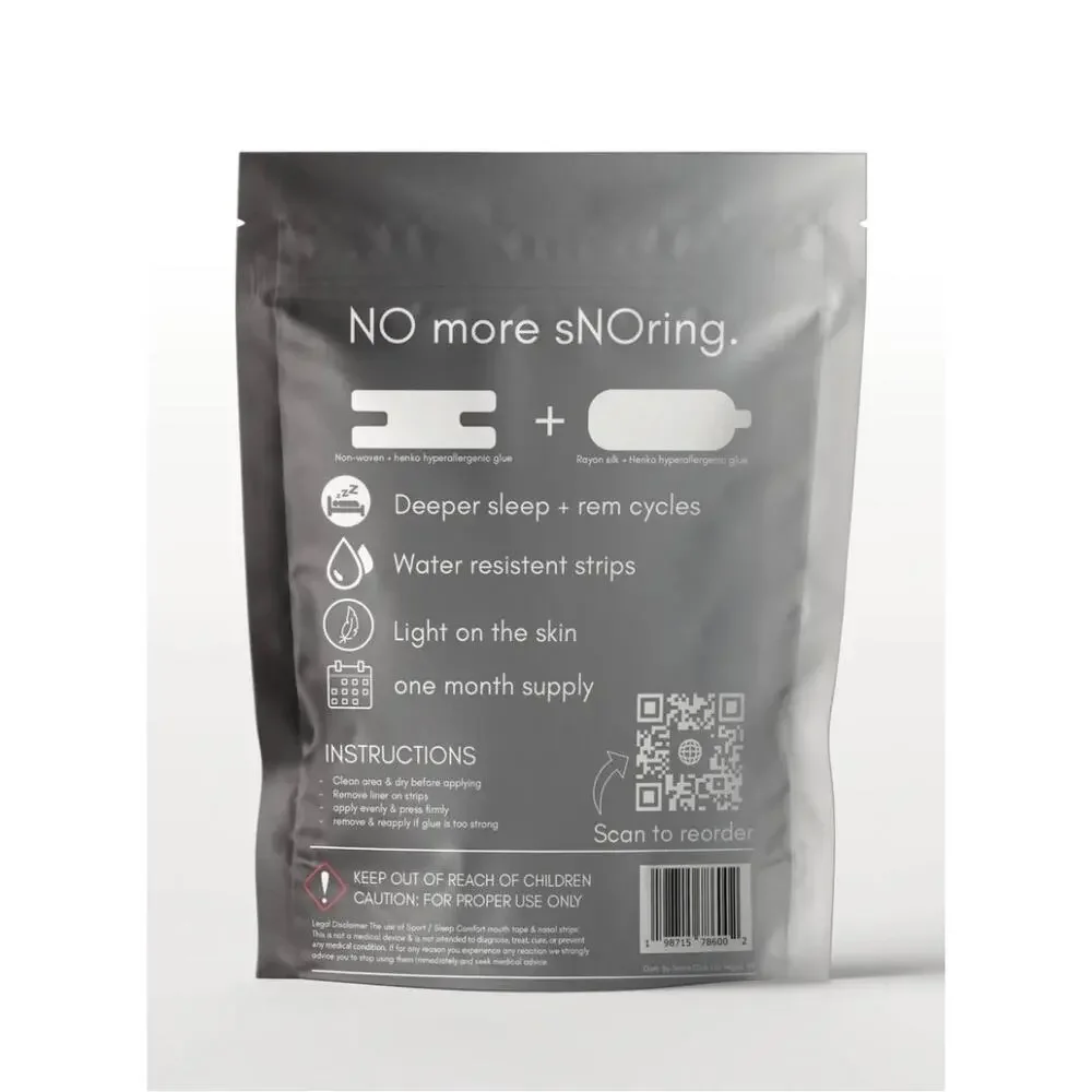 sNOre Mouth Tape & Nasal Strips - 30 day supply of each